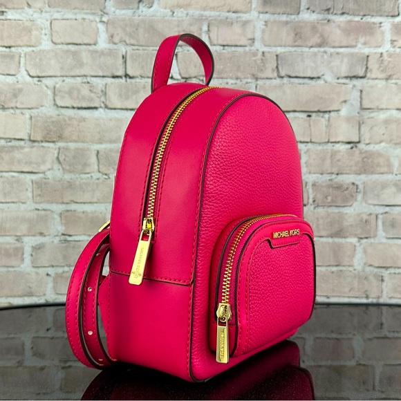 MICHAEL KORS JAYCEE LEATHER XS BACKPACK CONVERTIBLE SHOULDER BAG Electric Pink - Picture 3 of 9